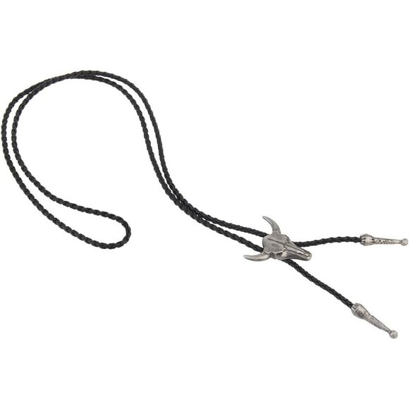 COOLLA Handmade Bolo Tie, Bull Western Cowboy, Vintage Turquoise Pendant for Men - Picture 4 of 7